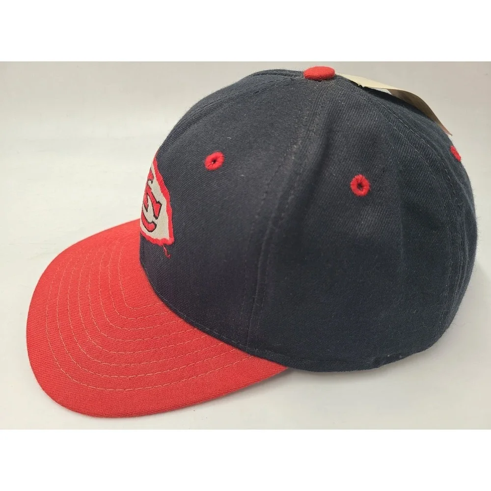 Vintage Kansas City Chiefs New Era Low Profile‎ Snapback Hat Cap Wool Black Red
